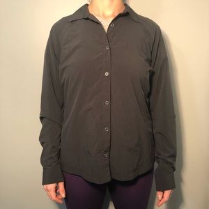 Black Columbia Button Down Long Sleeve Sun Shirt